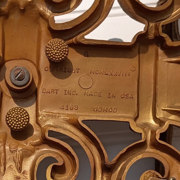 HOMCO Candelabra Gold 3 Arm Candle Holder MCM Hollywood Regency Gothic VIntage - Picture 2 of 13